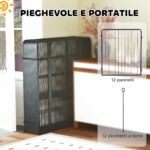 Recinto per Cani a 12 Pannelli Modulabili da 68x1,5x80cm in Acciaio Nero con Porta di Ingresso - immagine 6