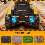 Ruspa Elettrica per Bambini 3-6 Anni Marchio Ufficiale Caterpillar 12V con Telecomando, Giallo - immagine 7