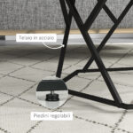 Tavolino da Salotto Moderno con Piano Effetto Marmo e Struttura in MDF e Acciaio, 81x70x51,2 cm, Nero - immagine 6