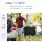 Sdraio da Giardino Pieghevole con Schienale Reclinabile  e Cuscino, in Metallo e Texteline, 182x56x28 cm, Nero - immagine 5