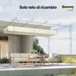 Telo Pergola per Esterni Anti UV in Poliestere Bianco Crema con 8 Fori di Drenaggio, 286x245 cm - immagine 9