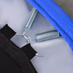 Trampolino Elastico per Allenamento con 30 Molle, in Acciaio, Plastica e PP, Ø91x22,5 cm, Nero e Blu - immagine 9