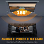 Telo per Proiettore 1" 16:9 Motorizzato con Telecomando, 251x8x168 cm, Bianco - immagine 5