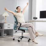 Sedia Ergonomica da Ufficio Girevole, Altezza Regolabile e Schienale a Rete, 63x65x109-119 cm, Verde Chiaro - immagine 8