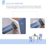 Tavolo con Sedie Bambini e Bambine 2-4 Anni in Legno Azzurro e Bianco - immagine 5