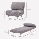 Poltrona Letto Reclinabile 2 in 1 con Seduta Extra-Large, Effetto Velluto, Grigio - immagine 3
