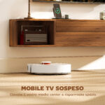 Mobile Porta TV fino 50" Sospeso con Prese di Corrente, USB e Tipo C, Cassetto e Ripiani, 120x24x22,4 cm, Noce - immagine 6