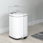 Bidone Immondizia da 12L a Pedale con Chiusura Silenziosa, in Metallo e PP, 24,5x32x34,5 cm, Bianco - immagine 3