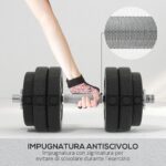 Set Pesi Manubri da 30 kg (8x2,5 kg, 4x1,5 kg) con 12 Dischi e 2 Manubri da 2 kg, 43x18x7,5 cm, Nero - immagine 5