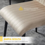 Set 2 Sedie da Cucina Imbottite con Gambe in Acciaio e Design Salvaspazio, 43x58x90 cm - immagine 5