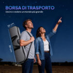 Telescopio Astronomico 80mm con Montatura AZ, 2 Lenti Oculari e Adattatore Smartphone, 92x92x130 cm, Bianco e Nero - immagine 9