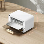 Fornetto Elettrico 12L con Timer e Temperatura Regolabile, in Acciaio e Plastica, 31,5x27,7x22,7 cm, Bianco e Oro - immagine 3