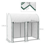 Serra da Giardino da 2 m², 2 Porte Avvolgibili, Copertura in PE 140g/m² Anti-UV, 2x1x1,78m, Bianco - immagine 3