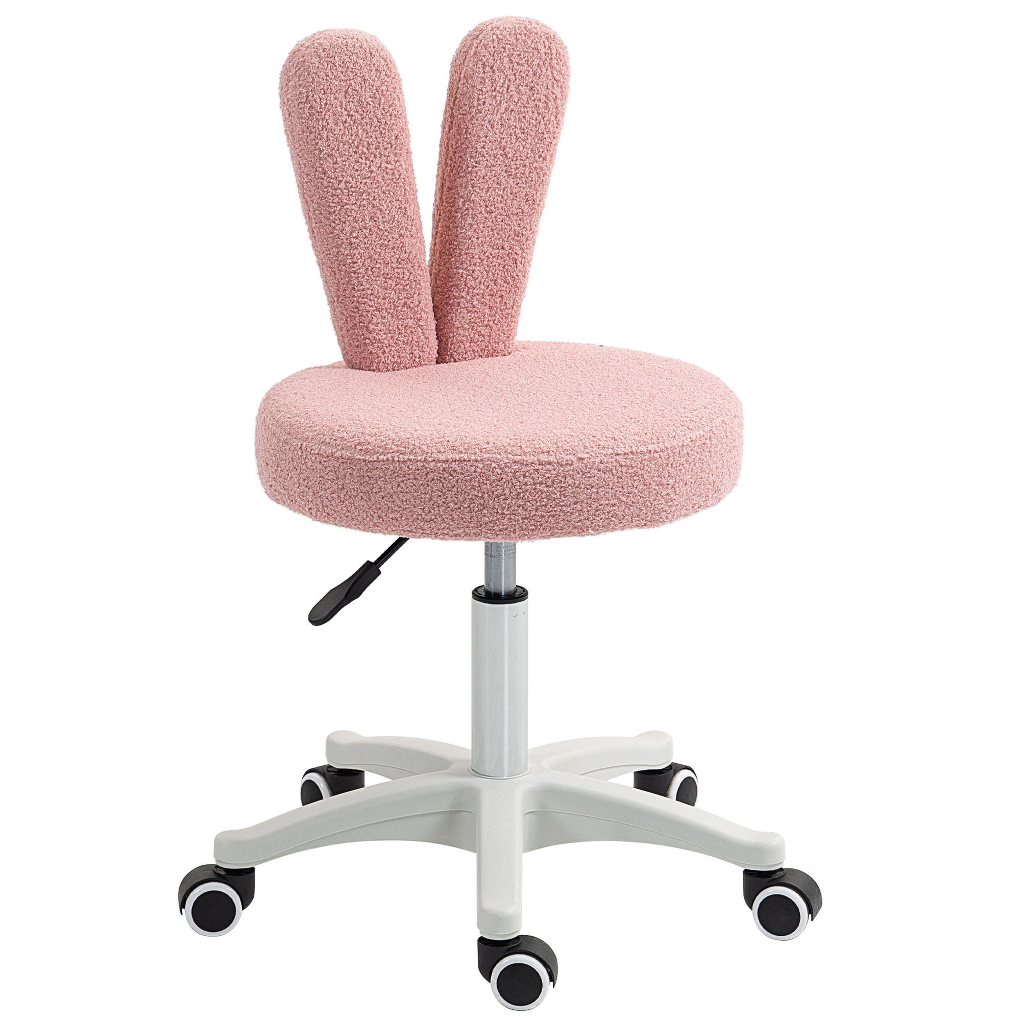 LCia721981860beb6.jpg Sedia da Scrivania a Orecchie di Coniglio ad Altezza Regolabile e Rivestita in Pile Teddy Rosa, 53x53x70-84 cm - immagine 1