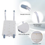 Sedile per Vasca in Lega di Alluminio e Plastica, Sgabello per Vasca da Bagno Larghezza Regolabile 73-83cm, Max, Carico 150kg - immagine 5