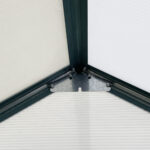 1,9x3,75 m Serra da Giardino in Policarbonato e Lega di Alluminio, Serra per Piante Orto con Finestra Apribile Regolabile, Porta Scorrevole e Grondaie, Verde - immagine 8