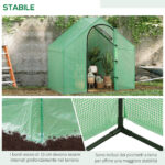 Serra da Giardino con Porta a Cerniera e Presa d'Aria, 4 Funi e Paletti Inclusi, 180x1x168 cm, Verde - immagine 6