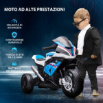 Moto per Bambini 18-60 Mesi Modello BMW HP4 con Fari, Musica e Pedali, in PP e Metallo, 82,5x42x54 cm, Blu - immagine 8