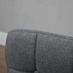 Set 2 Sgabelli da Bar, Sgabelli Cucina con Schienale e Poggiapiedi, Seduta Imbottita in Tessuto e Gambe in Legno, 41,5x47x97,5, Grigio - immagine 7