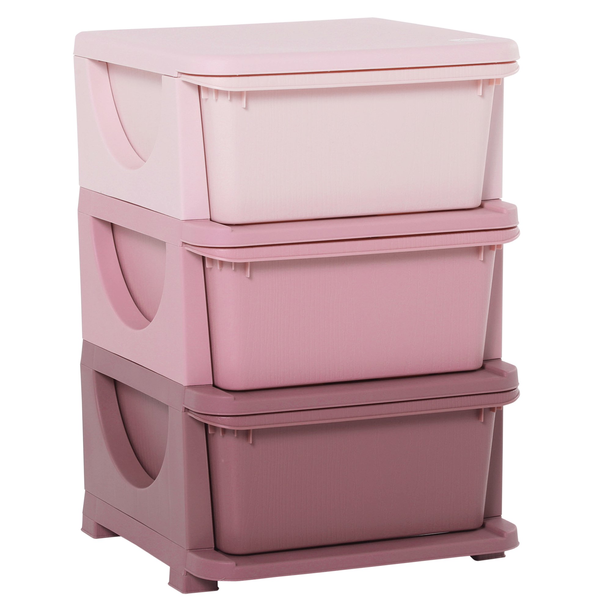 LUM79317f214d8e01.jpg Cassettiera in Plastica Colorata per Cameretta con 3 Cassetti, Arredamento Casa e Asilo 37x37x56,5cm Rosa - immagine 1