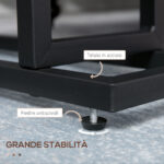 Tavolino da Salotto in Truciolato e Acciaio con Borsa Portaoggetti in Tessuto Oxford, 49x19x55 cm, Marrone e Nero - immagine 6