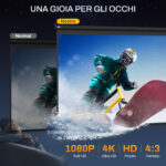 Schermo per Proiettore 120" Formato 4:3 Regolabile con Telecomando, 244x183cm, Nero - immagine 4