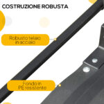 Carrello Bici da 70L con 2 Ruote da 16", 2 Catarifrangenti e Bandierina, in Acciaio e PE, 125x64x53,5 cm, Nero - immagine 7