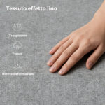 Letto Contenitore Matrimoniale 190x140 cm, Doghe in Legno, Pistone a Gas e Rivestimento in Tessuto, Grigio - immagine 6