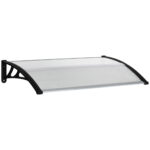 Pensilina da Esterno per Finestre e Porte, in Policarbonato e Alluminio, 110x60x18cm - Trasparente