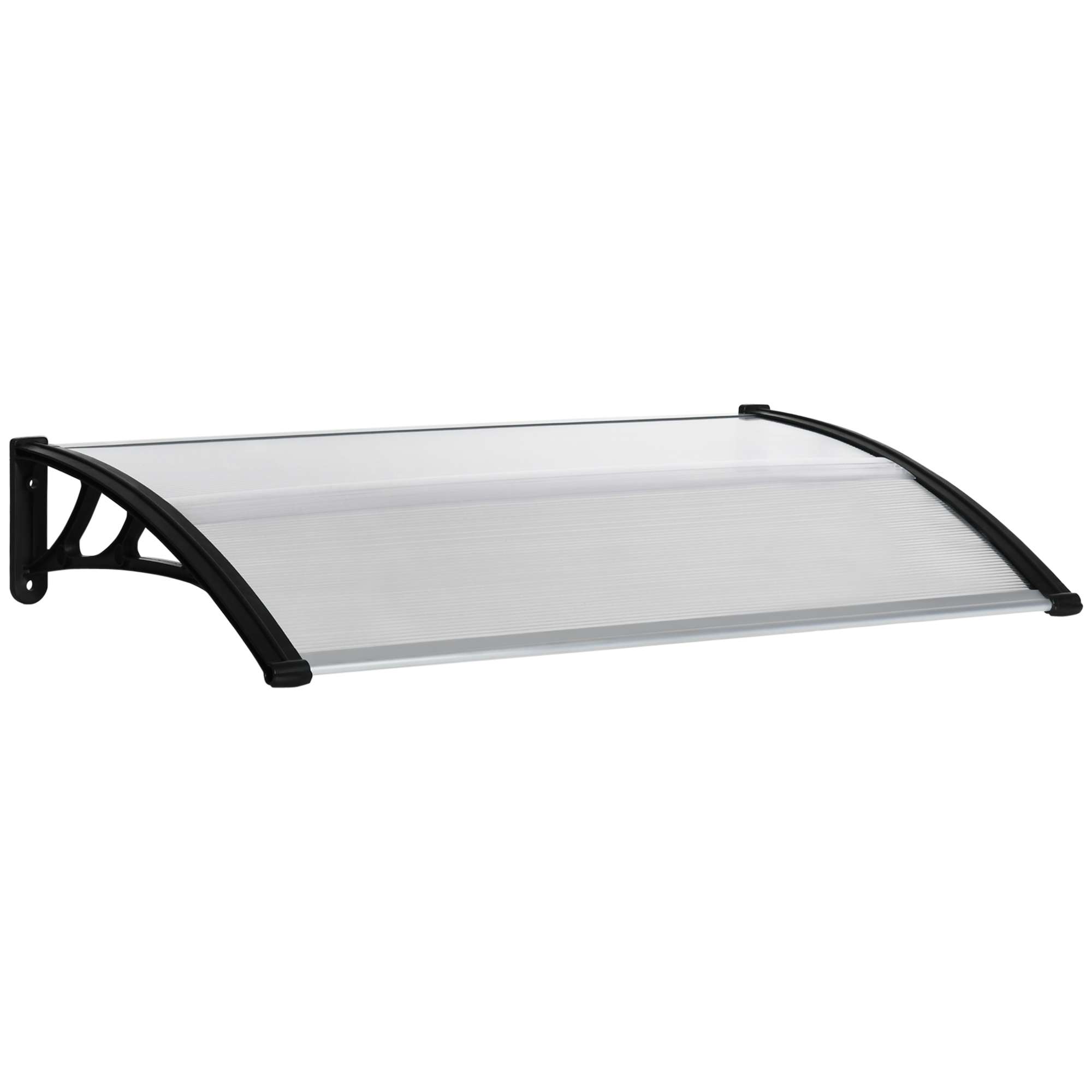 Llb7ca1982bb093c0.jpg Pensilina da Esterno per Finestre e Porte, in Policarbonato e Alluminio, 110x60x18cm - Trasparente - immagine 1