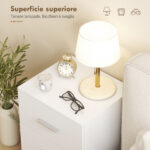 Comodino con 3 Cassetti Moderno e Multiuso per Camera e Salotto, 40x35x60 cm, Bianco - immagine 5