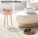 Set 2 Tavolini da Caffè a 3 livelli, con 2 Vani Contenitore e Piano Superiore a Vassoio, Multicolore - immagine 4