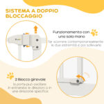 Cancelletto per Cani Estensibile con 4 Viti Regolabili, in Metallo e Plastica, 74-1x78 cm, Bianco - immagine 4