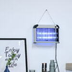 Lampada Antizanzare Elettroinsetticida da Esterno e Interno, Zanzariera Elettrica con Lampada Antizanzare UV per 60m², 20W, Nero e Argento - immagine 2