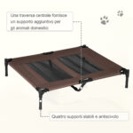 Brandina per Cani in Metallo e Tessuto Oxford Traspirante, 92x76x18 cm Marrone e Nero - immagine 7