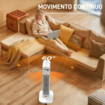 Termoventilatore in ABS da 20W con Telecomando, Oscillazione e Timer, 30x22x82,5 cm, Bianco - immagine 6