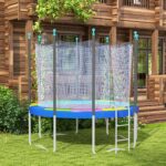 Copertura Tappeto Elastico Ø366x30 cm Pieghevole e Portatile, in Plastica, PE e Schiuma, Multicolore - immagine 7