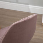 Sedia da Ufficio Girevole , Design Ergonomico e Regolabile Senza Braccioli, Rosa, 59x59x81-91cm - immagine 8