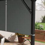 Copertura per Gazebo Pergola 3x3 m in Poliestere con Tasche e Cinghie, 488x122 cm, Grigio Carbone - immagine 8