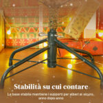 Albero di Natale Innevato Alto 180 cm con Rami Realistici e Base in Metallo Pieghevole - immagine 8