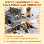Scaletta per Cani e Gatti 10kg max a 3 Gradini con Casetta per Cani e Spazio Portaoggetti, 73,5x33x40,5 cm, Grigio - immagine 4