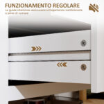 Cassettiera per Camera da Letto a 3 Cassetti con Maniglie in Finta Pelle, 80x40x78,5 cm, Bianco - immagine 7