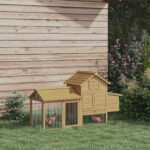 Pollaio Prefabbricato in Legno per 2 Galline con Recinzione e Nido per Cova, 150,5x54x87cm - immagine 2