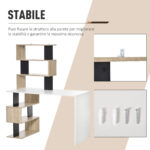 Scrivania con Libreria per Camera, Scrivania Ufficio, Scrivania Porta PC in Legno Multicolore, 120x60x148cm - immagine 5