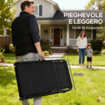 Lettino Prendisole in Acciaio e Tessuto Traspirante con Schienale Reclinabile, 189x58x30 cm, Nero - immagine 6