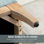 Panca Imbottita Contenitore in Tessuto con Design Scandinavo, 110x39x45Acm - Azzurro - immagine 7