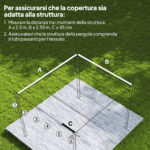 Tetto per Gazebo Pergola con 10 Fori di Drenaggio in Poliestere, 250x255 cm, per Pergola 3x3m, Marrone Chiaro - immagine 4