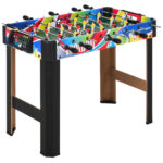 Calcio Balilla con 2 Tabelloni Segnapunti, in Legno, Acciaio Inox e Plastica, 86,5x43,5x63 cm, Multicolore