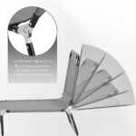 Sdraio da Giardino Pieghevole con Schienale Regolabile, Acciaio e Tessuto Oxford, 188x56x28cm, Grigio - immagine 4