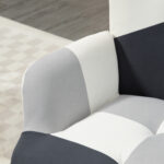 Poltroncina da Camera in Velluto Trapuntato e Gambe in Legno, 66x76x98cm, Multicolore - immagine 8